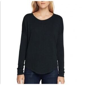 Rag & Bone Hudson Long Sleeve Crew Neck‎ Tee Dark Blue Black Marble Women's XS